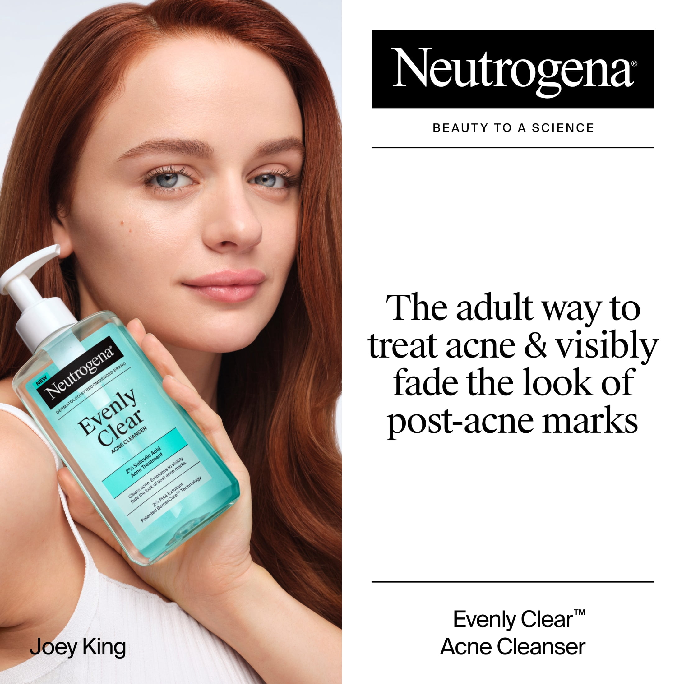 Neutrogena Evenly Clear Acne Cleanser with Salicylic Acid, 9.1 fl