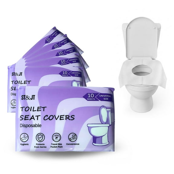 ST&JT Disposable Toilet Seat Covers, White 100 Count