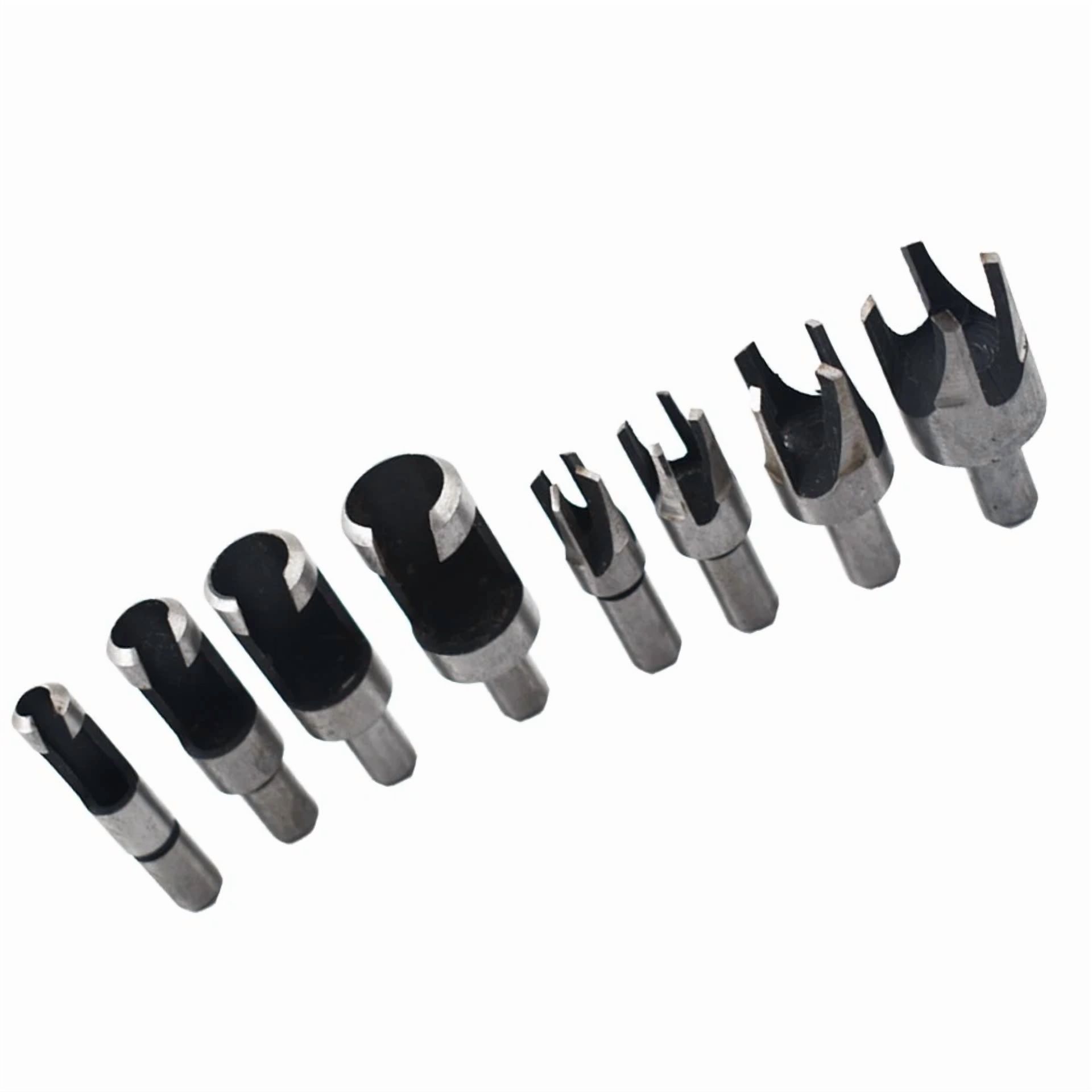 8Pcs Wood Plug Hole Cutter Dowel Maker Cutting Shank Drill Bit Set Carbon Steel