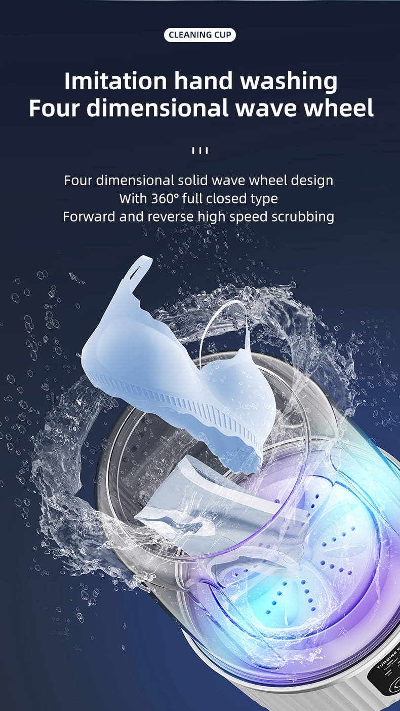 MDHAND Mini Laundry Cup, Portable Washing Machine with 3 Modes,  Waterproof, for Travel Camping Home