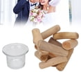 thumbnail image 4 of Wooden Candlestick, Decorative Safe Use Glass Candle Cup Unique Style Simple Candlestick Holders  For Bedroom For Wedding Birthday Party, 4 of 8