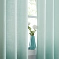 thumbnail image 4 of Uptown Home Ombre Window Curtain Panel Linen Gradient Print on Rayon Blend Fabric Backtab Rod Pocket Drapery Treatments for Living Room Bedroom, Cream White to Aqua Blue, 50"x84"x2, 4 of 6