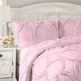 thumbnail image 3 of DNG Creations 5 Piece Ruffle Ribbon Design Comforter ( Twin/Twin XL Size ) Ultra Soft All-Season 550 GSM 800 Threads Count,100% Egyptian Cotton - Solid Baby Pink Colour, 3 of 5