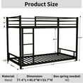 thumbnail image 3 of DreamBuck Metal Twin over Twin Bunk Bed, Heavy-duty Metal Low Profile Bunk Bed with Safety Guardrail, Ladder, Noise Reduced, Black, 3 of 7