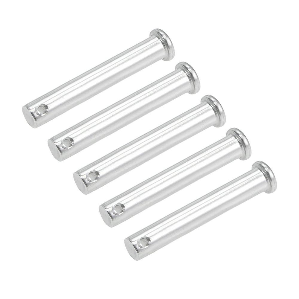 Single Hole Clevis Pins 10mm x 60mm Flat Head 304 Stainless Steel