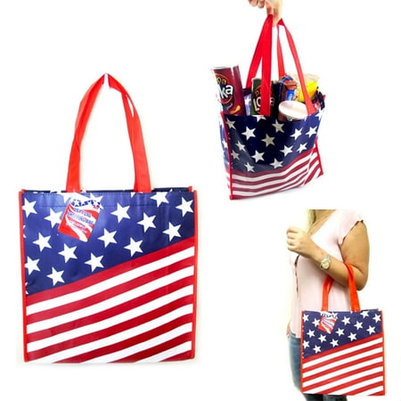 Guard Flag Bags - USA Flag Shopping Bag Large Tote Storage Reusable Shopping Groceries Laundry Bag