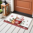 thumbnail image 4 of Christmas Entryway Rug 2'x3'&nbsp; Non Slip Front Door Mats, Winter Ice Cream Sugar Pine Needle Red Plaid Entrance Rugs Indoor Outdoor Carpet, Washable Floor Mats Small Area Rug for Bedroom Kitchen, 4 of 8