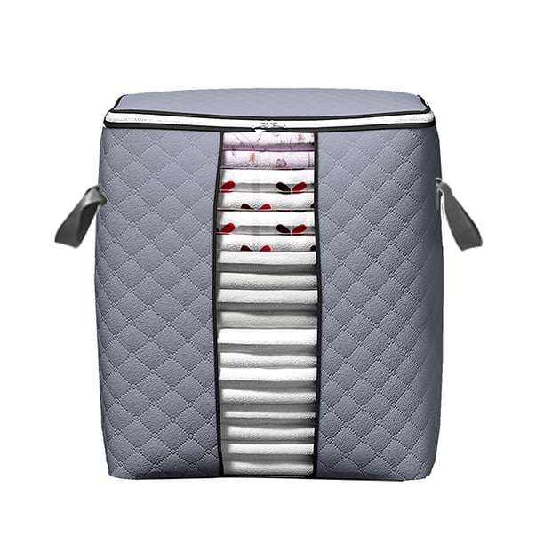 Inteprter Bolsa de almacenamiento de edredón, organizador de ropa visible, contenedor de mantas a prueba de humedad con asa, ventana transparente Almacenamiento y organización del hogar Vertical Inteprter HA002771-02