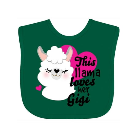 

Inktastic Valentines Day This Llama Loves Her Gigi Gift Baby Girl Bib