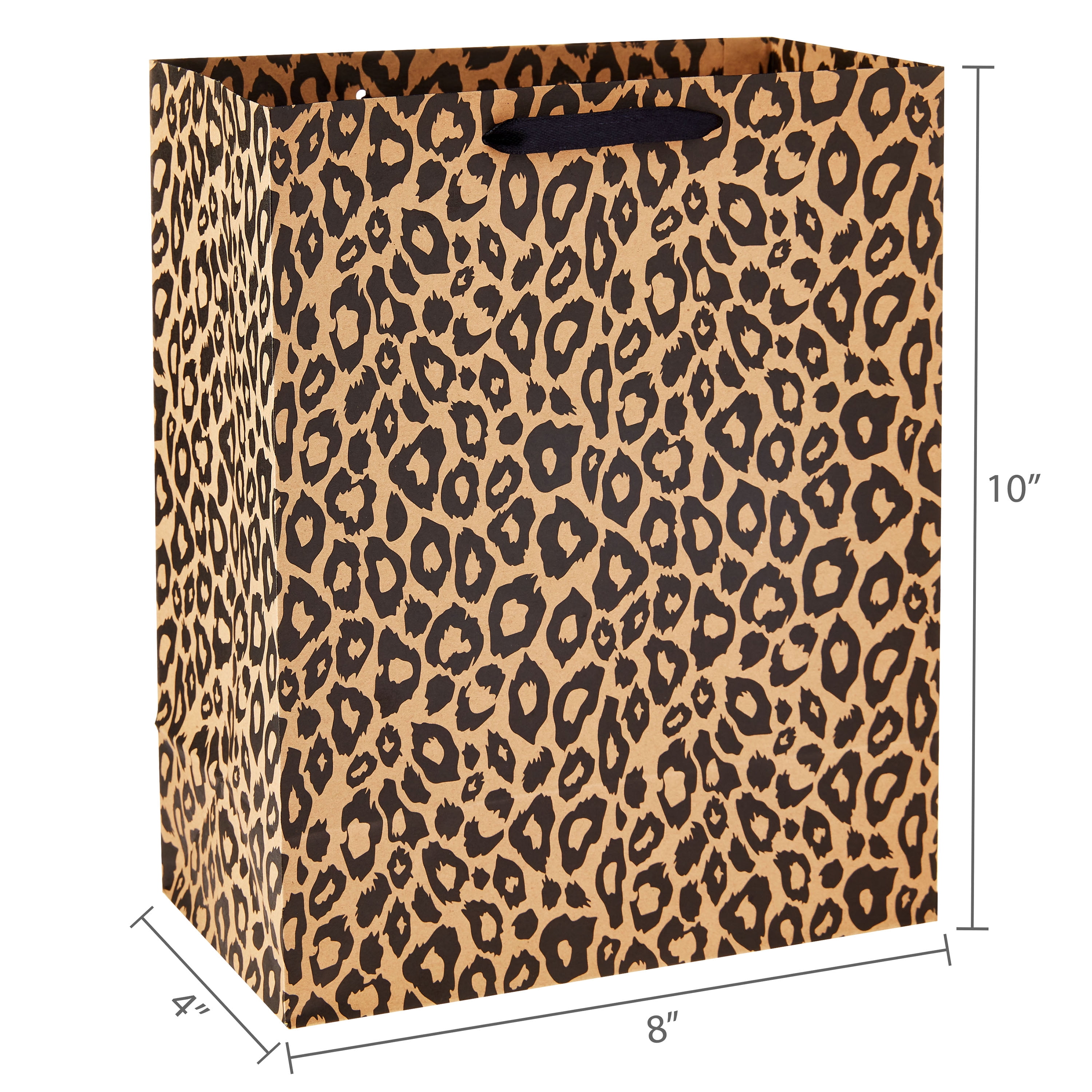 Hello Hobby Large Brown Leopard Paper Bags, 8" x 10", 7 Count