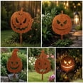 thumbnail image 5 of Fall Decorations Outdoor, 2D Rustic Metal Pumpkin Yard Stakes, Jack‑O‑Lantern Silhouette Ground Stakes for Halloween Lawn Garden Patio Harvest Decor, 5 of 5
