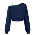 thumbnail image 5 of XINXIAOO Girls Off the Shoulder Sweatshirt Asymmetrical Long Sleeve Cute Crop Top Sweatshirt Pullover Spring Fall Girls Clothes 9-10 Years, 5 of 6