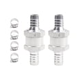 thumbnail image 1 of 2 Pieces Check Valve with 4 Hose Clamps Clips Aluminum Car Accessories for Fuel 10mm Diameter, 1 of 8