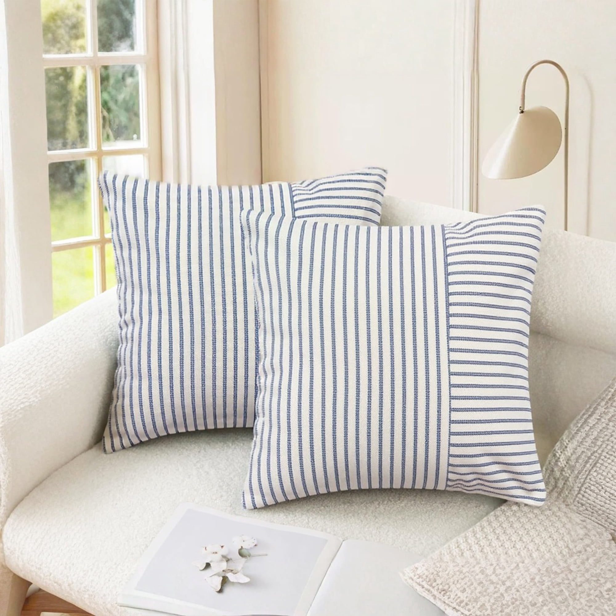 Unique Bargains Boho Striped Throw Pillow Covers Set of 2 Red 20 x 20 Inch