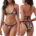 thumbnail image 3 of KLL Lampe Graffiti Scène Urbaine Ensemble Bikini pour Femmes, String Deux Pièces Haut Licou Triangle Ensemble Bikini avec Bas Aguichant Maillot de Bain, 3 of 6
