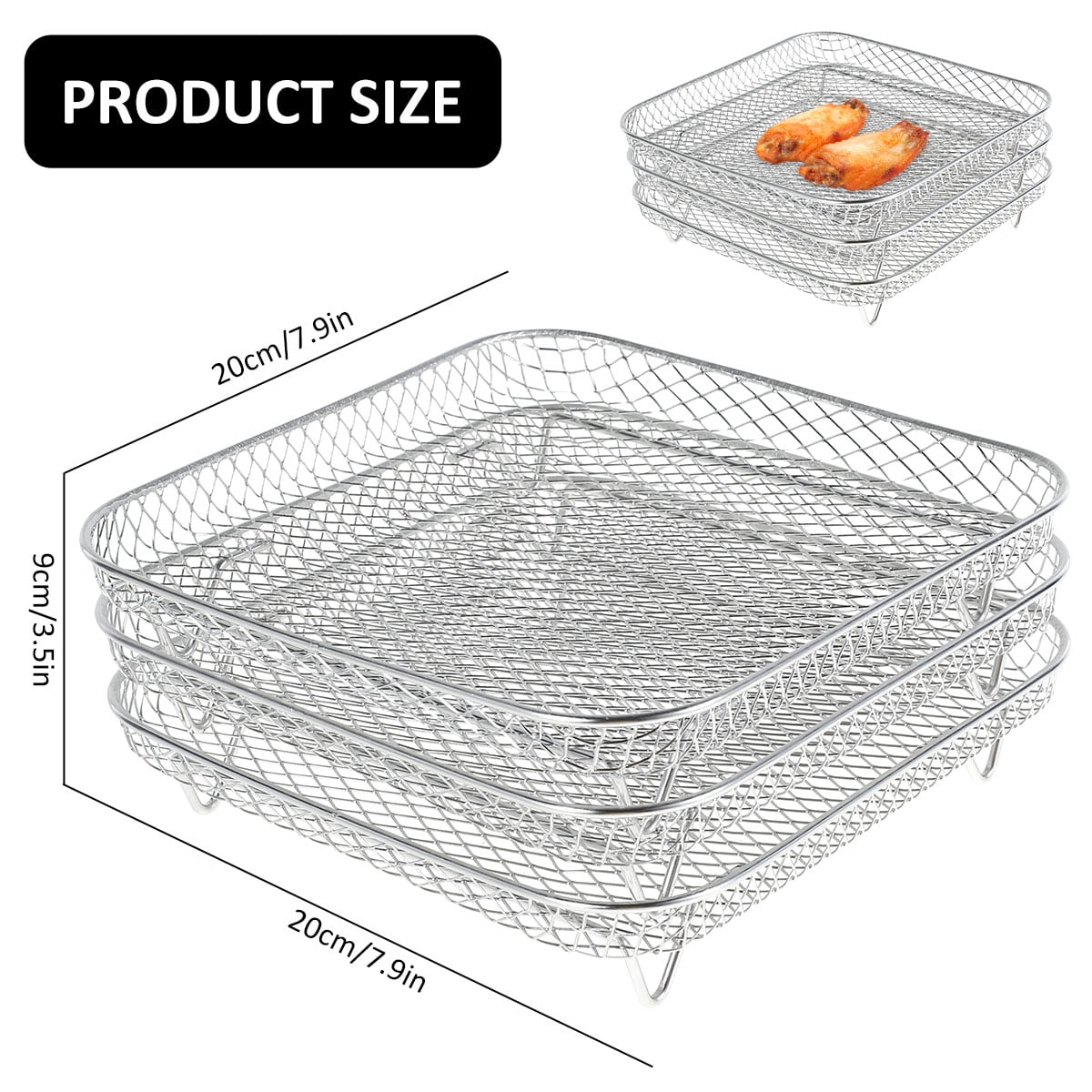 Xiyztok Air Fryer Racks, Stackable Design, Stainless Steel