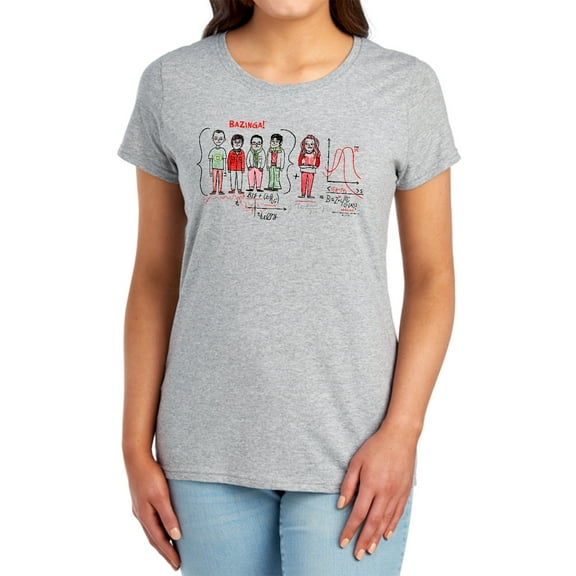 Big Bang Theory Bazinga Equation Women's T Shirt, Athletic Heather, Large