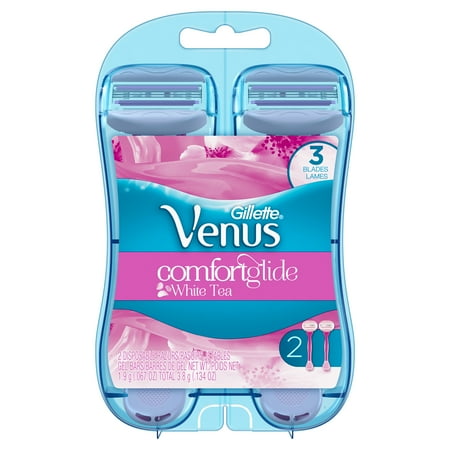 Gillette Venus ComfortGlide White Tea Scented Women's Disposable Razor, 2