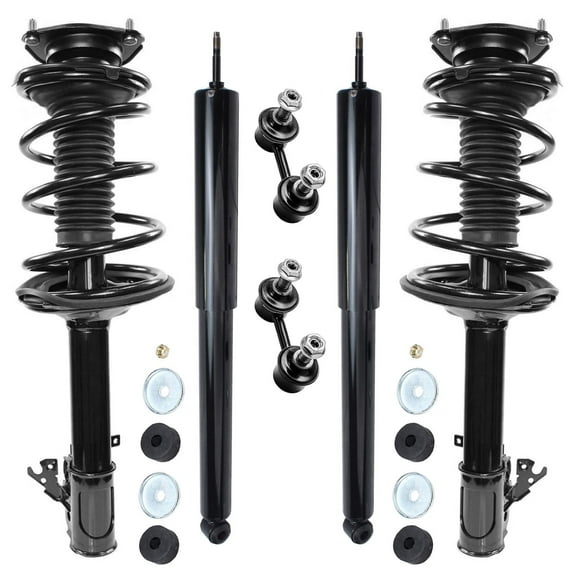 Detroit Axle - AWD 6pc Struts Shocks Kit for Toyota 1996-2000 RAV4 [2-Door], 2 Front Struts with Coil Springs 2 Rear Shock Absorbers 2 Front Sway Bars 1997 1998 1999 Suspension Replacement