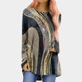 thumbnail image 1 of Femmes Casual Col Rond Imprimé T-Shirt à Manches Longues en Vrac Tops Blouse Unie, 1 of 8