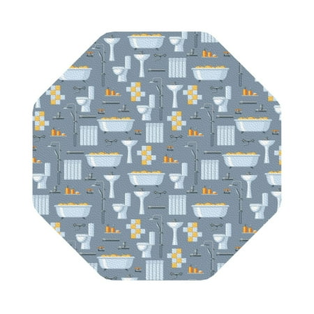 

Matuu Blue Bathroom for Cup Coasters Set of 6 Leather Coasters Desk Coasters for Office Measures 4” x 4” Octagon