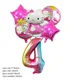thumbnail image 3 of Decoraciones para baby shower de Hello Kitty Cat en color rosa Globos para el quinto cumpleaños de niñas Platos de papel Vajilla desechable Suministros para fiestas, 3 of 5