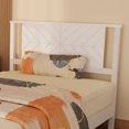 thumbnail image 4 of Ktaxon Twin Wooden Bed Frame, Platform Bed with Headboard & Slats Support, White, 4 of 9