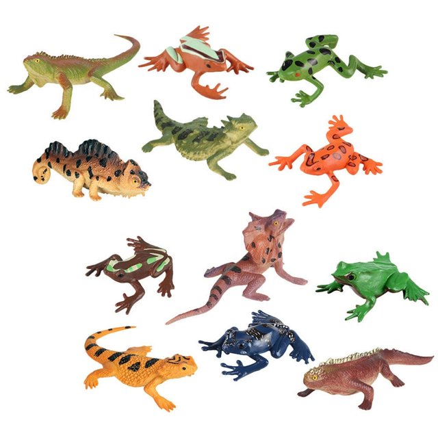 HLONK Animal Learning Prop Children Statues Wild Model Toys for Bearded Dragon Figures Fake Plastic