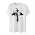 thumbnail image 4 of ZQUUVOU Men's T-Shirt Casual Short Sleeve Easter Printed Crew Neck Shirts (White,M), 4 of 4