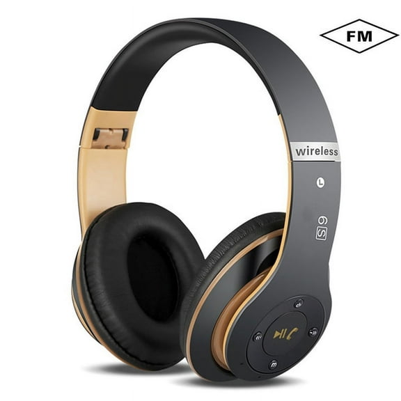 Topboutique [Upgraded] Active Noise Cancelling Headphones Bluetooth Headphones with Microphone/Deep Bass Wireless Headphones Over Ear 30 Hours Playtime for Travel/Work/Cellphone,Black-gold
