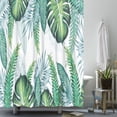thumbnail image 4 of Green Leaves Design Shower Curtain + Hooks- Waterproof Shower Curtain with Hooks Home Bathtub Decoration, 4 of 10