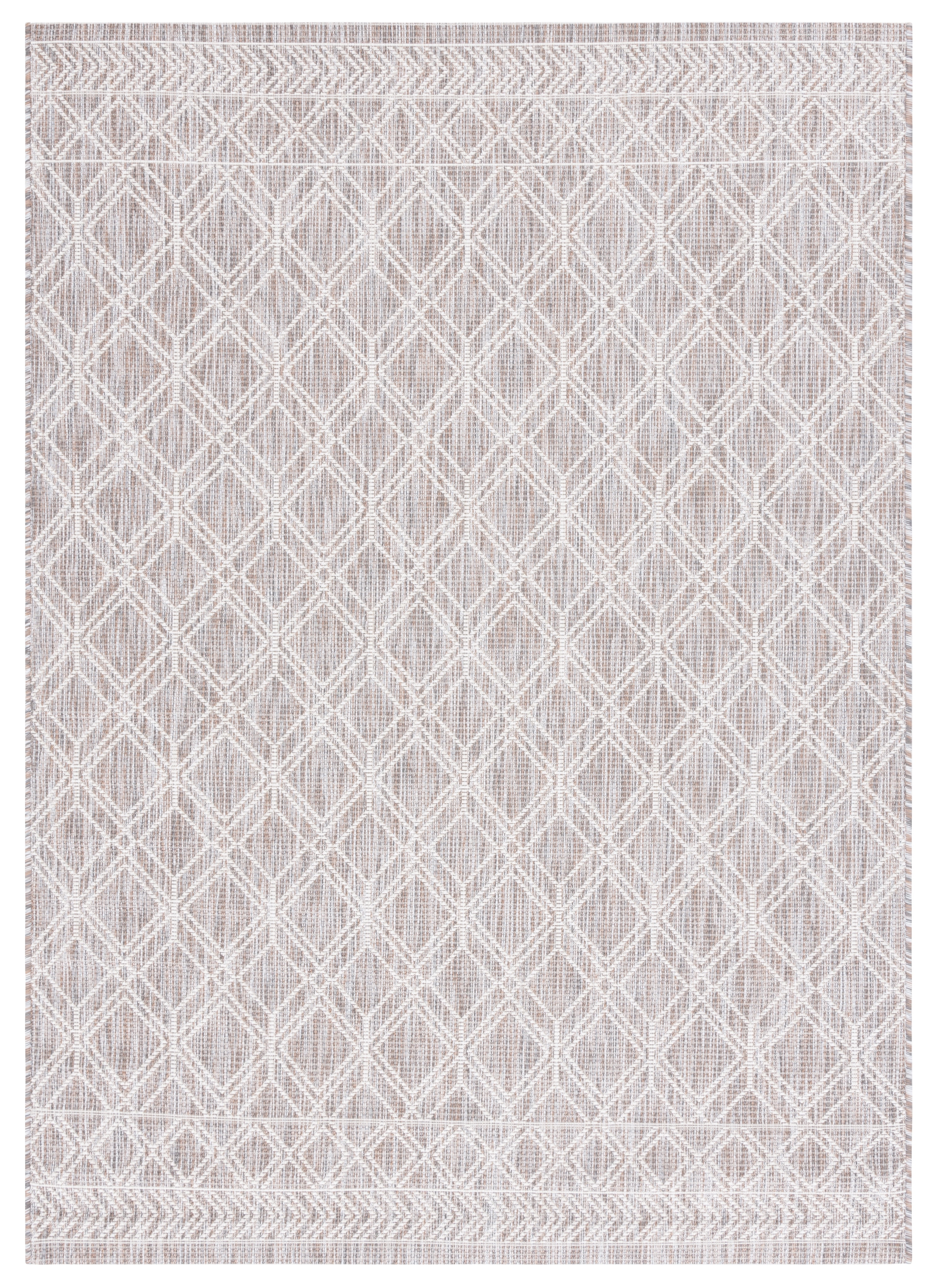 Safavieh Courtyard Kenesa Geometric Indoor/Outdoor Area Rug, Ivory/Beige Gray, 5'3" x 7'7"