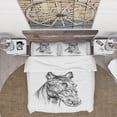 thumbnail image 2 of Designart 'Freehand Tête de Cheval Crayon Dessin - Ensemble de Housse de Couette pour Animaux, 2 of 4