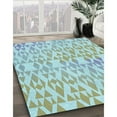 thumbnail image 3 of Ahgly Company Machine Washable Indoor Square Transitional Blue Lagoon Blue Area Rugs, 6' Square, 3 of 7
