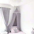 thumbnail image 5 of Kids Bed Canopy with PomPom Cotton Canopy for Crib Baby Girl Netting Cover Canopy Crib Curtain Reading Nook Hanging Tent Nursery Play Game Castle House Decoration - grey, 5 of 7