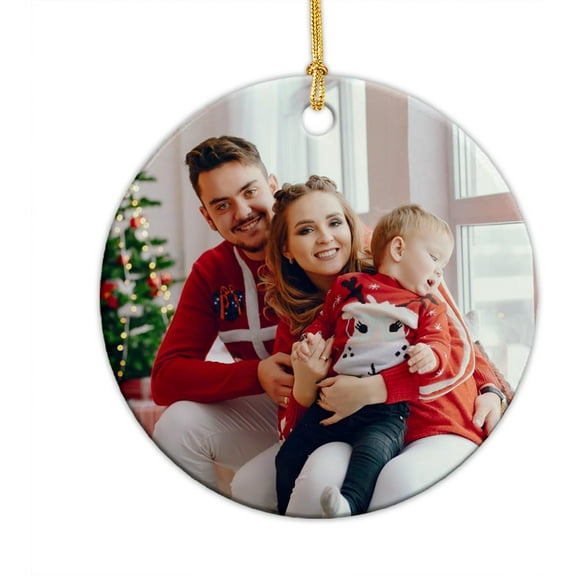 Personalized Photo Christmas Ornament 2025, Upload Photo Ceramic Ornament Gift for Couple Family Baby Christmas Picture Ornament Gift, Custom Photo Family Ceramic Ornament Xmas oNli2g