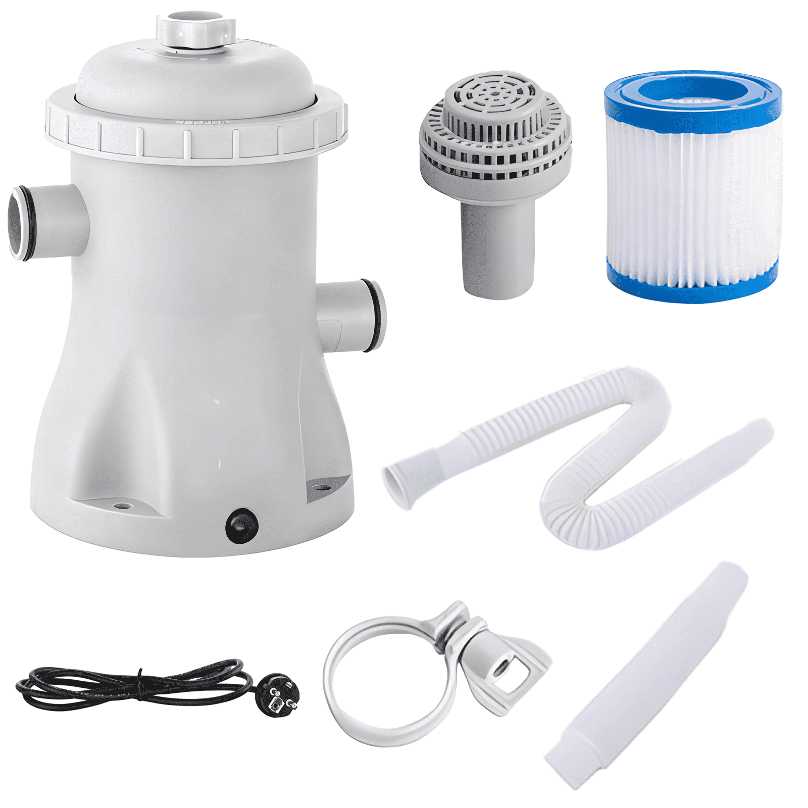 330 Gal /1249 L Pool Filter Pump 110V-240V, Electric Swimming Pool Filter Cartridge Pump with Telescopic/Long Tube, CE & RoHS Certified, Above Ground Pool Filter Pump for Water Cleaning & Circulation