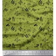 thumbnail image 1 of Soimoi Green Georgette Viscose Fabric Peace On Earth Text Print Fabric by Yard 42 Inch Wide, 1 of 3