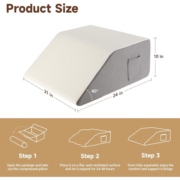 10" Leg Elevation Pillow, Grey - Leg Pillow