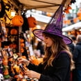 thumbnail image 4 of Darzheoy Halloween Witch Hats for Women, Sharp Pointed Lace Veils Witch Hats, Halloween Accessories Party Decoration Props, 4 of 7