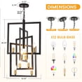 thumbnail image 2 of LovingAHome 8-Light 4 Frame Pendant Chandelier Adjustable Iron Chain Pivoting Square Geometric Light, 2 of 8