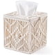 thumbnail image 1 of Funda para caja de pañuelos, decoración bohemia, soporte para pañuelos de papel cuadrado con hebilla de cuentas, organizador de pañuelos de macramé, decoración del hogar para baño, dormitorio,, 1 of 7