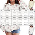 thumbnail image 3 of OYXSER Kids Girls Bow Print Hooded Sweatshirt Long Sleeve Pullover Top with Front Pocket Sweet Casual Style, Blue 3-4Y, 3 of 5