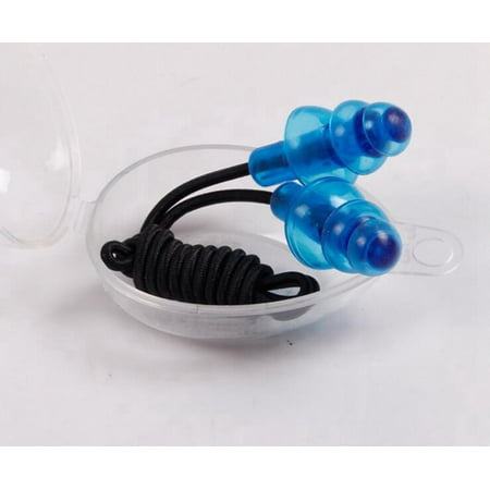 - Silicone Gel Corded String Ear Plugs for Swimming Red Color:blue