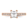 thumbnail image 4 of Solid 14k Rose Gold Lab Grown Diamond Side-Stones with CZ Cubic Zirconia Center Stone Engagement Ring Rin Size 7, 4 of 7