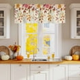 thumbnail image 2 of Fall Leaf Valances for Windows, 42 x 18in, Autumn Flowers Orange Botanical Thanksgiving Retro Rod Pocket Kitchen Valance Curtain Light Filtering Window Treatments for Living Room Bedroom, 1 Panel, 2 of 7