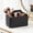 Black, variant on Ikoopy Remote Caddy Organizer with Handle Leather Remote Control Holder Desk Caddy Portable Makeup Organizer for Table Nightstand Office