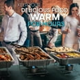 thumbnail image 6 of Diplastible Disposable Chafing Dish Buffet Set Food Warming Trays, 3 Water Food Warmer Pans, 6 Foil Pans, 6 Lids, 6 of 7