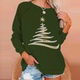 thumbnail image 1 of Meichang Chandails de Noël pour Femmes Raglan Chemises Tendance Arbre de Noël Graphique Chandails Automne Hiver Col Rond Chandail Tops, 1 of 7