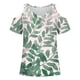 thumbnail image 4 of Camisas de Manga Corta para las Mujeres Blusa de Cuello Redondo de Impresión Casual, Top de Algodón de Imitación Ligero para el Hogar, el Uso Diario Y las Cuatro Estaciones, 4 of 4